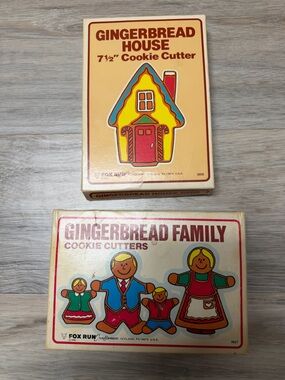 Fix Run Gingerbread Family and House Vintage 1983 & 1985 Cookie Cutters